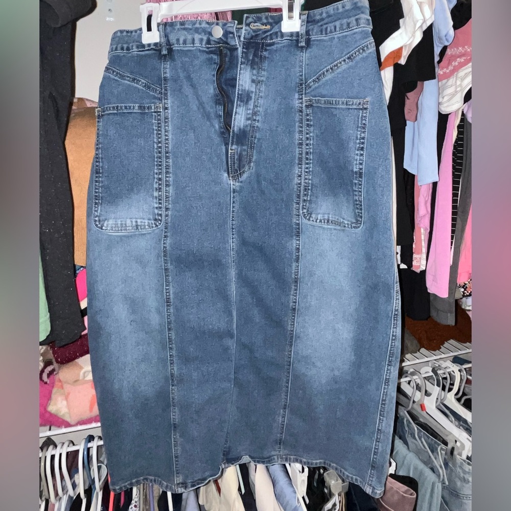 Polagram Denim Skirt in Blue